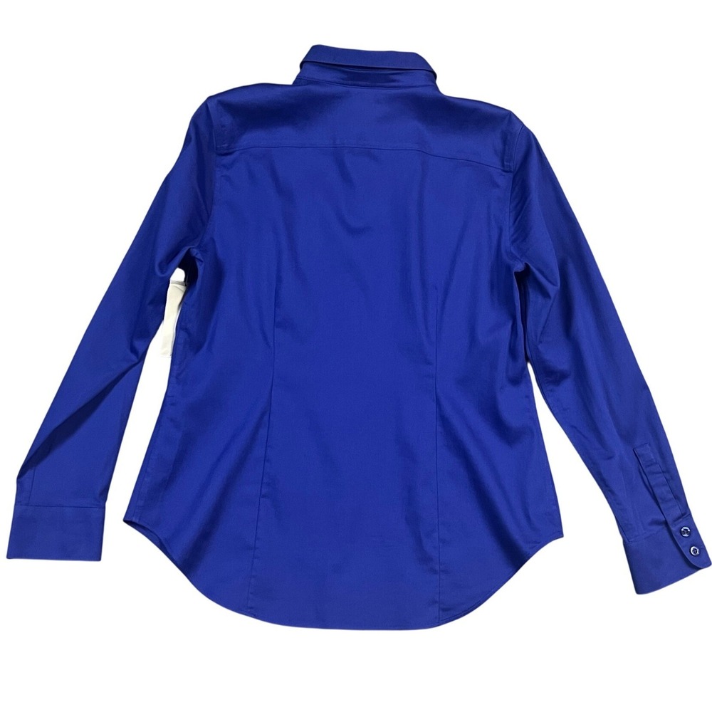 Chicos Button Down Shirt 1 US Size 8 New Magnetic Blue No Iron Chic Stretch - Picture 6 of 9